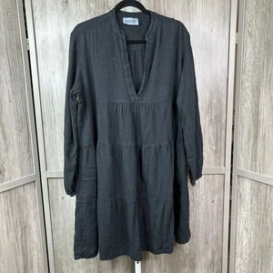 Banditas From Marseille Dress Size 2 Short Oversized Layered V Neckline Black